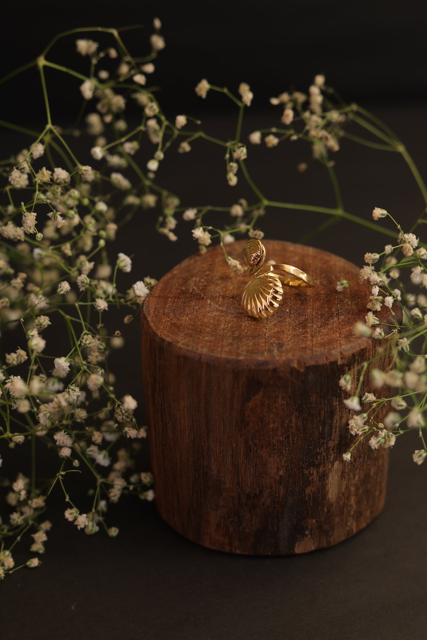 Golden Seashell Ring