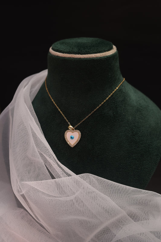 Evil Eye Heart Pendant Necklace