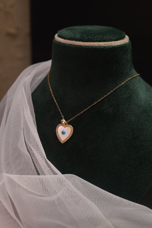 Evil Eye Heart Pendant Necklace
