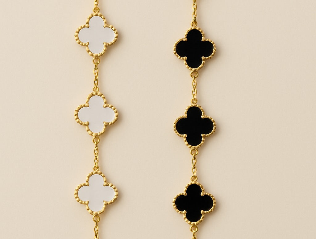 Noir Clover Bracelet - The Reversible Charm