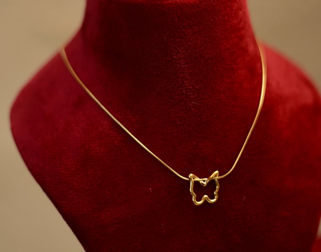Golden Butterfly Necklace Set