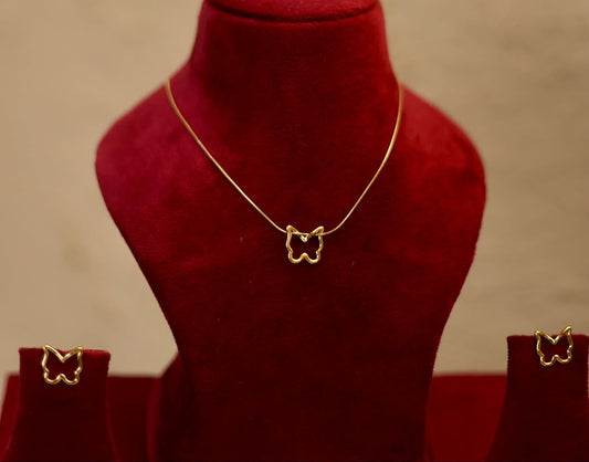 Golden Butterfly Necklace Set