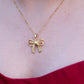 Golden Bow Charm Necklace Set