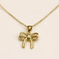 Golden Bow Charm Necklace Set