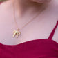 Golden Bow Charm Necklace Set